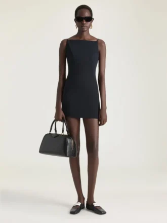 Mini-Kleid mit Schlitzen aus Crêpe Cady