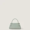 Mini-Pinch-Tasche aus genarbtem Leder