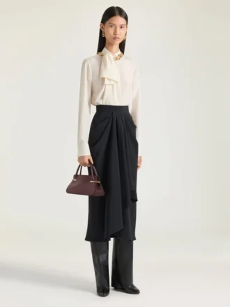 Mini-Pinch-Tasche aus genarbtem Leder