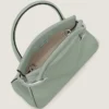 Mini-Pinch-Tasche aus genarbtem Leder