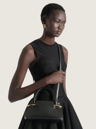 Mini-Pinch-Tasche aus Leder