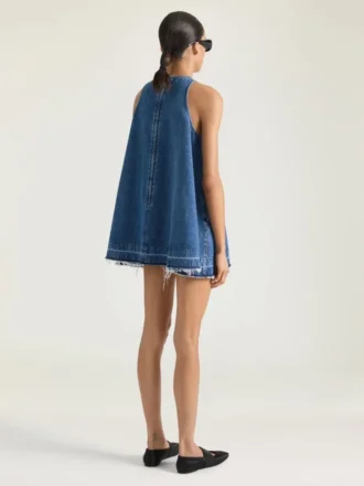 Minikleid aus mittelblauem Denim