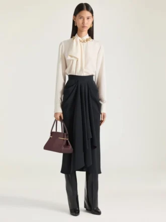 Mittlere Pinch-Tasche aus genarbtem Leder