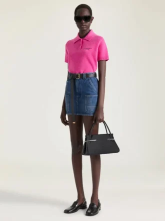 Mittlere Pinch-Tasche aus genarbtem Leder