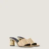 Mules mit Absatz aus Leder mit Spiegeleffekt