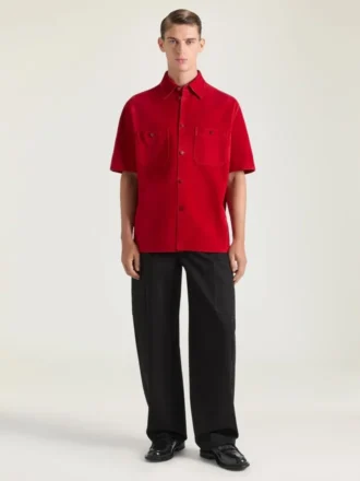 Overshirt mit Couture-Naht aus Wildleder