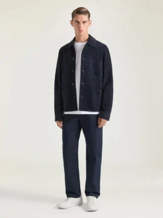 Overshirt mit Couture-Naht aus Wildleder