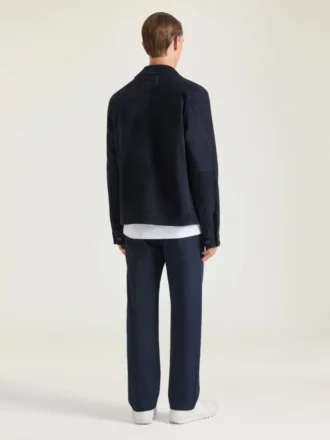 Overshirt mit Couture-Naht aus Wildleder