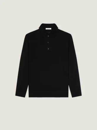 Polo aus Wolle mit Grosgrain-Details