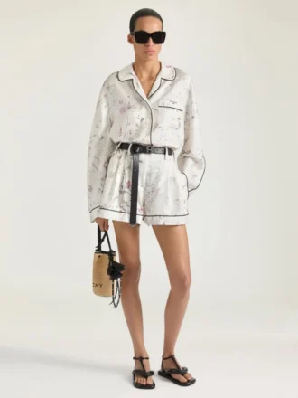 Shorts aus Seide mit Blumenprint