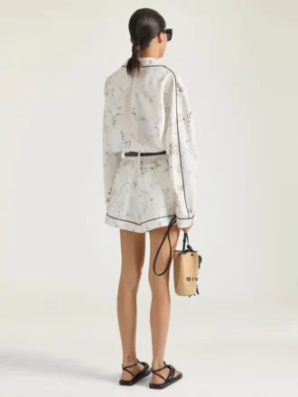 Shorts aus Seide mit Blumenprint