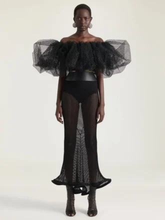 Rüschenkleid aus Mesh