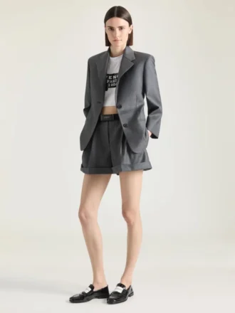 Shorts mit doppelten Falten aus Wolle