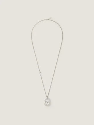 Skulpturale Kristallkette aus Metall und Kristall