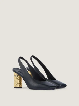 Slingbacks aus Leder mit Riemchen