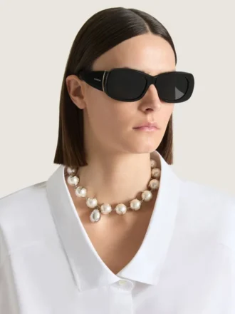 Stachelige Perlenkette aus Metall und Perlen