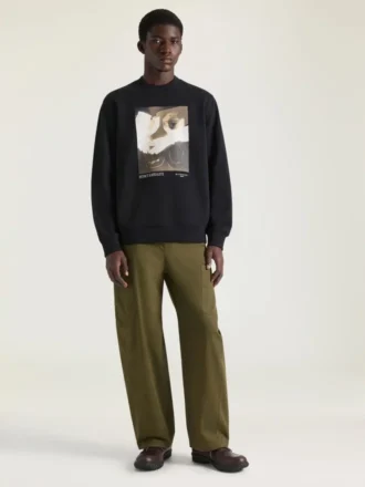 Sweatshirt aus Fleece mit surrealistischem Print