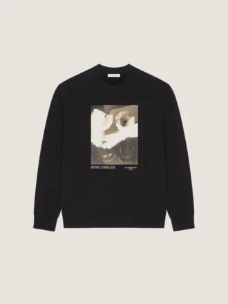 Sweatshirt aus Fleece mit surrealistischem Print