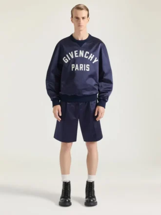 Sweatshirt aus Satin mit Givenchy Paris-Stickerei