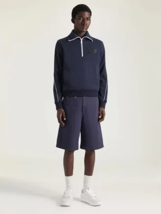 Sweatshirt aus Wolle mit Reißverschluss und Givenchy Paris-Aufnäher