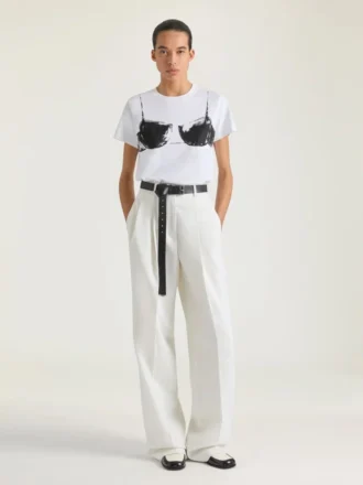 T-Shirt aus Baumwolle mit Cutaway-BH-Print