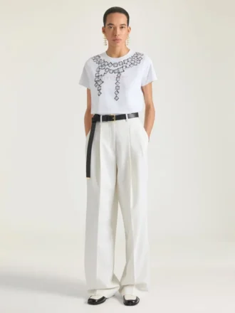 T-Shirt aus Baumwolle mit dekonstruiertem Kristallprint