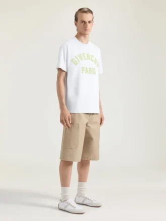 T-Shirt aus Baumwolle mit Givenchy Paris-Stickerei