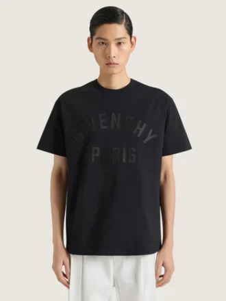 T-Shirt aus Baumwolle mit Givenchy Paris-Stickerei