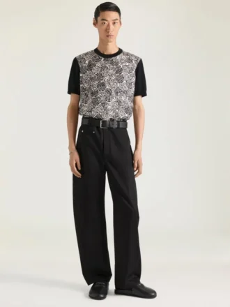 T-Shirt aus Baumwollstrick mit Blumenprint