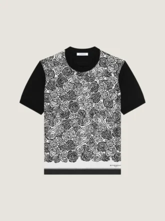 T-Shirt aus Baumwollstrick mit Blumenprint