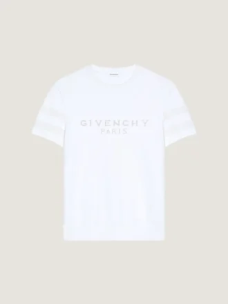 T-Shirt aus Baumwollstrick mit Givenchy Paris-Jacquard