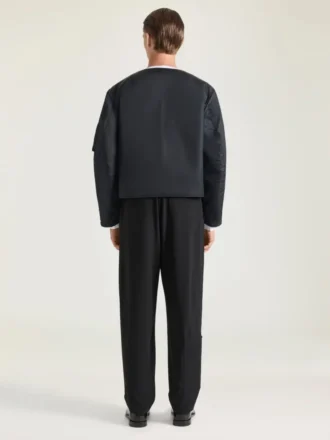 Verzierte Couture-Bomberjacke mit Nahtdetails aus Nylon