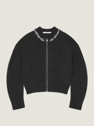 Verzierter Couture-Cardigan mit Nahtdetails aus Alpaka- und Yakwolle