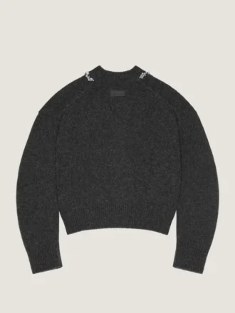 Verzierter Couture-Cardigan mit Nahtdetails aus Alpaka- und Yakwolle