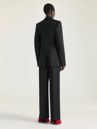 Zweireihige Cocoon-Jacke aus Wolle und Mohair